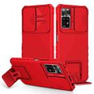 For Xiaomi Redmi Note 10 Pro Global Stereoscopic Holder Sliding Camshield Phone Case(Red) - 1