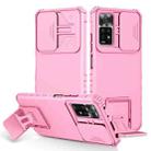 For Xiaomi Redmi Note 10 Pro Global Stereoscopic Holder Sliding Camshield Phone Case(Pink) - 1