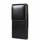 Men Glossy Texture Leather Portable Mobile Phone Waist Bag for 6.9 inch or below(Black) - 2
