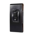 Men Glossy Texture Leather Portable Mobile Phone Waist Bag for 6.9 inch or below(Black) - 3