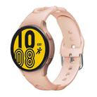For Samsung Galaxy Watch4 40/44mm / Watch4 Classic 42/46mm Hollow Double Circle Silicone Watch Band(Pink) - 1