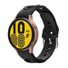 For Samsung Galaxy Watch4 40/44mm / Watch4 Classic 42/46mm Hollow Double Circle Silicone Watch Band(Black) - 1