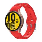 For Samsung Galaxy Watch4 40/44mm / Watch4 Classic 42/46mm Hollow Double Circle Silicone Watch Band(Red) - 1