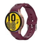 For Samsung Galaxy Watch4 40/44mm / Watch4 Classic 42/46mm Hollow Double Circle Silicone Watch Band(Wine Red) - 1