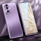 For Honor 70 Brushed Texture Shockproof Phone Case(Light Purple) - 1