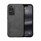 For Xiaomi Redmi K40s Skin Feel Magnetic Leather Back Phone Case(Dark Grey) - 1