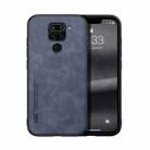 For Xiaomi Redmi Note 9 Global Skin Feel Magnetic Leather Back Phone Case(Blue) - 1