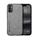 For Xiaomi Redmi Note 10 5G Skin Feel Magnetic Leather Back Phone Case(Light Grey) - 1