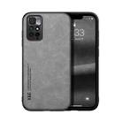 For Xiaomi Redmi Note 11 4G Skin Feel Magnetic Leather Back Phone Case(Light Grey) - 1