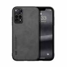 For Xiaomi Redmi Note 11T Pro Skin Feel Magnetic Leather Back Phone Case(Dark Grey) - 1