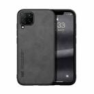 For Samsung Galaxy A22 4G Skin Feel Magnetic Leather Back Phone Case(Dark Grey) - 1