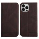 For iPhone 14 Pro Max Strong Magnetic Leather Case (Brown) - 1
