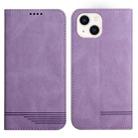 For iPhone 14 Strong Magnetic Leather Case mini(Purple) - 1