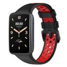 For Xiaomi Mi Band 7 Pro Breathable Sports TPU Watch Band(Black+Red) - 1