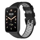 For Xiaomi Mi Band 7 Pro Breathable Sports TPU Watch Band(Black+Grey) - 1