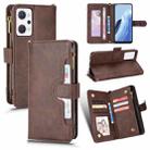 For OPPO Reno7 A JP Version Litchi Texture Zipper Leather Phone Case(Brown) - 1