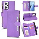 For OPPO Reno7 A JP Version Litchi Texture Zipper Leather Phone Case(Purple) - 1