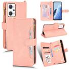 For OPPO Reno7 A JP Version Litchi Texture Zipper Leather Phone Case(Pink) - 1