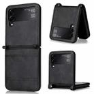 For Samsung Galaxy Z Filp4 5G Vintage Texture Folding Leather Phone Case(Black) - 1