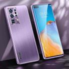 For Huawei P40 Pro+ Brushed Texture Shockproof Phone Case(Light Purple) - 1