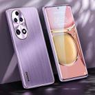 For Huawei P50 Brushed Texture Shockproof Phone Case(Light Purple) - 1