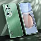 For Huawei P50 Pro Brushed Texture Shockproof Phone Case(Matcha Green) - 1