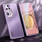 For Huawei P50 Pro Brushed Texture Shockproof Phone Case(Light Purple) - 1