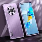 For Huawei Mate 40 Pro+ Brushed Texture Shockproof Phone Case(Light Purple) - 1
