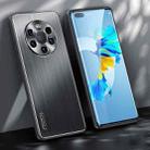 For Huawei Mate 40 Pro+ Brushed Texture Shockproof Phone Case(Black) - 1