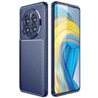 For Huawei Mate 50 Pro Carbon Fiber Texture Shockproof TPU Phone Case(Blue) - 1