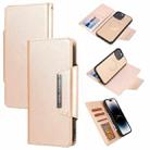 For iPhone 14 Pro Max Separable Magnetic Leather Case (Gold) - 1