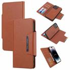 For iPhone 14 Pro Max Separable Magnetic Leather Case (Brown) - 1
