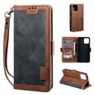 For iPhone 14 Pro Max Retro Splicing Leather Phone Case (Grey) - 1