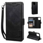 For iPhone 14 Plus Retro Splicing Leather Phone Case (Black) - 1