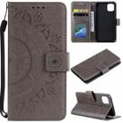 For iPhone 14 Pro Max Totem Flower Embossed Leather Case (Grey) - 1