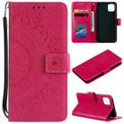 For iPhone 14 Pro Max Totem Flower Embossed Leather Case (Red) - 1