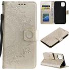 For iPhone 14 Pro Totem Flower Embossed Leather Case(Gold) - 1