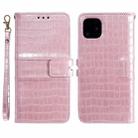 For iPhone 14 Plus Crocodile Texture Leather Phone Case (Rose Gold) - 1