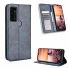 For AT&T Fusion 5G Magnetic Buckle Retro Texture Leather Phone Case(Blue) - 1