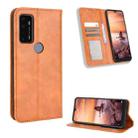 For AT&T Fusion 5G Magnetic Buckle Retro Texture Leather Phone Case(Brown) - 1