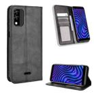 For BLU C5 Max 2022 Magnetic Buckle Retro Texture Leather Phone Case(Black) - 1