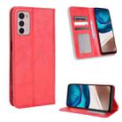 For Motorola Moto G42 Magnetic Buckle Retro Texture Leather Phone Case(Red) - 1