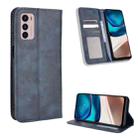 For Motorola Moto G42 Magnetic Buckle Retro Texture Leather Phone Case(Blue) - 1