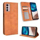 For Motorola Moto G42 Magnetic Buckle Retro Texture Leather Phone Case(Brown) - 1