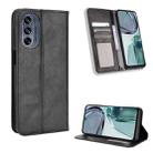 For Motorola Moto G62 5G Magnetic Buckle Retro Texture Leather Phone Case(Black) - 1