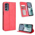 For Motorola Moto G62 5G Magnetic Buckle Retro Texture Leather Phone Case(Red) - 1