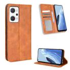 For OPPO Reno7 A Magnetic Buckle Retro Texture Leather Phone Case(Brown) - 1