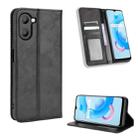 For Realme V20 5G Magnetic Buckle Retro Texture Leather Phone Case(Black) - 1