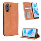 For Realme V20 5G Magnetic Buckle Retro Texture Leather Phone Case(Brown) - 1