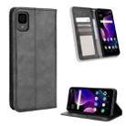 For TCL 30Z Magnetic Buckle Retro Texture Leather Phone Case(Black) - 1